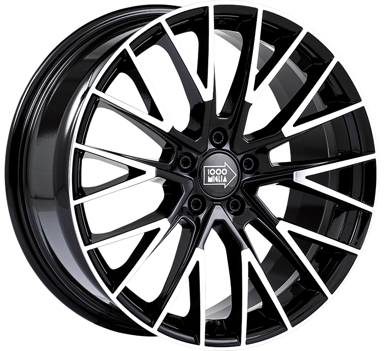 MILLE MIGLIA MILANO 8X18 5X114.3 ET40 Ø73.1MM GLANZ-SCHWARZ FRONTPOLIERT