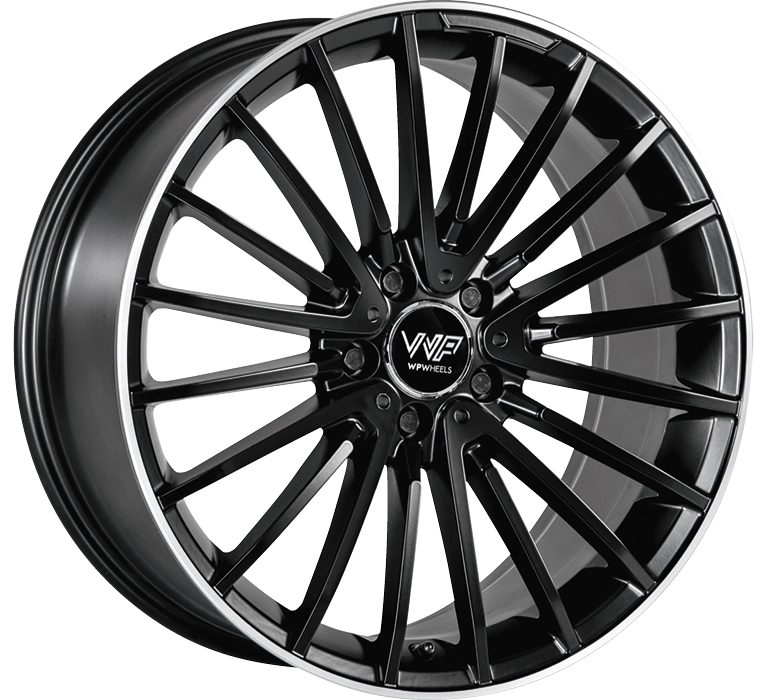 WP WHEELS 457 9X22 5X112 ET25 Ø66.6MM MATT-SCHWARZ RANDPOLIERT